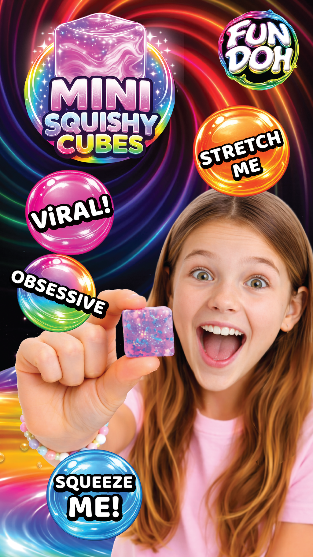 Fun Doh Mini Squishy Cube 2-Pack Set