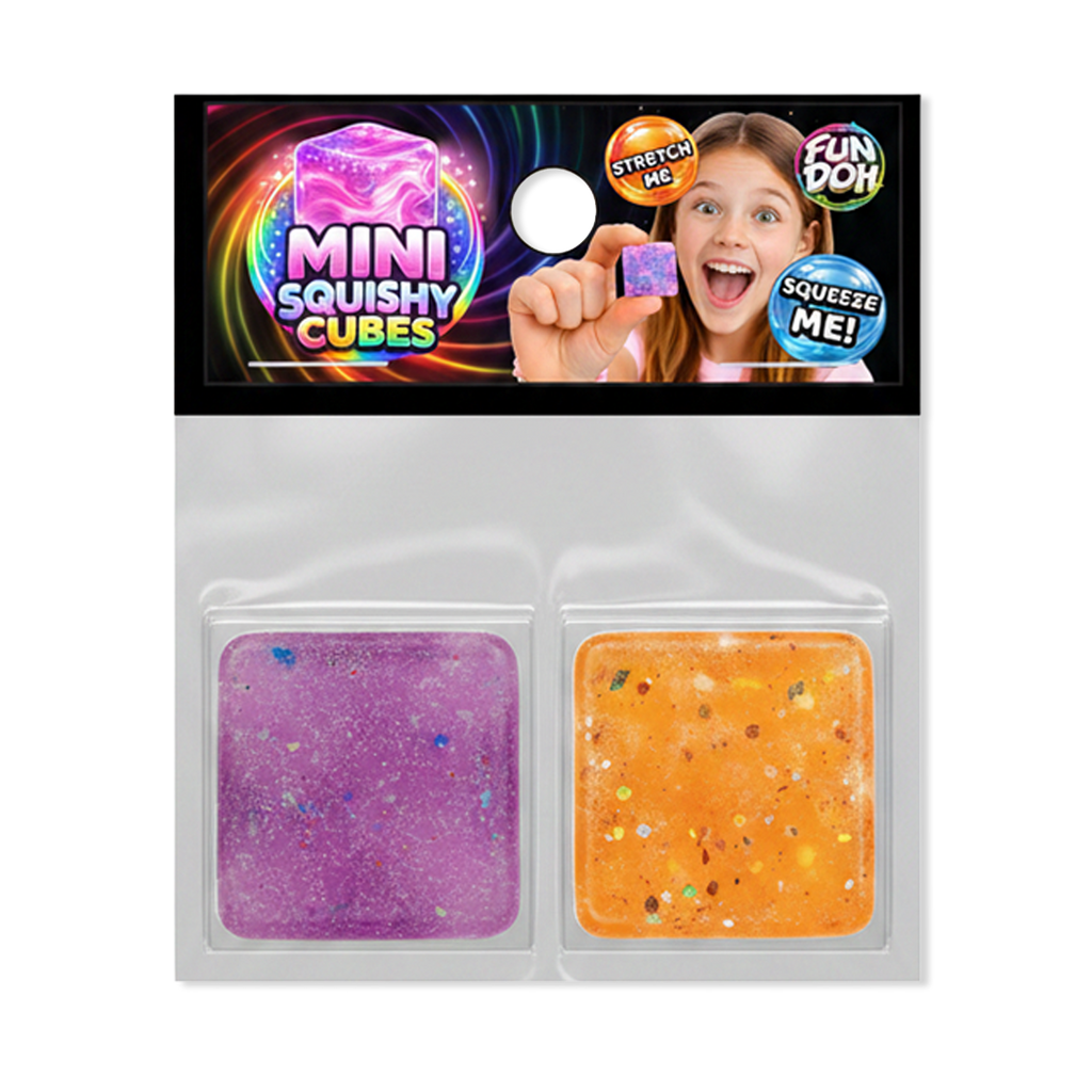 Fun Doh Mini Squishy Cube 2-Pack Set