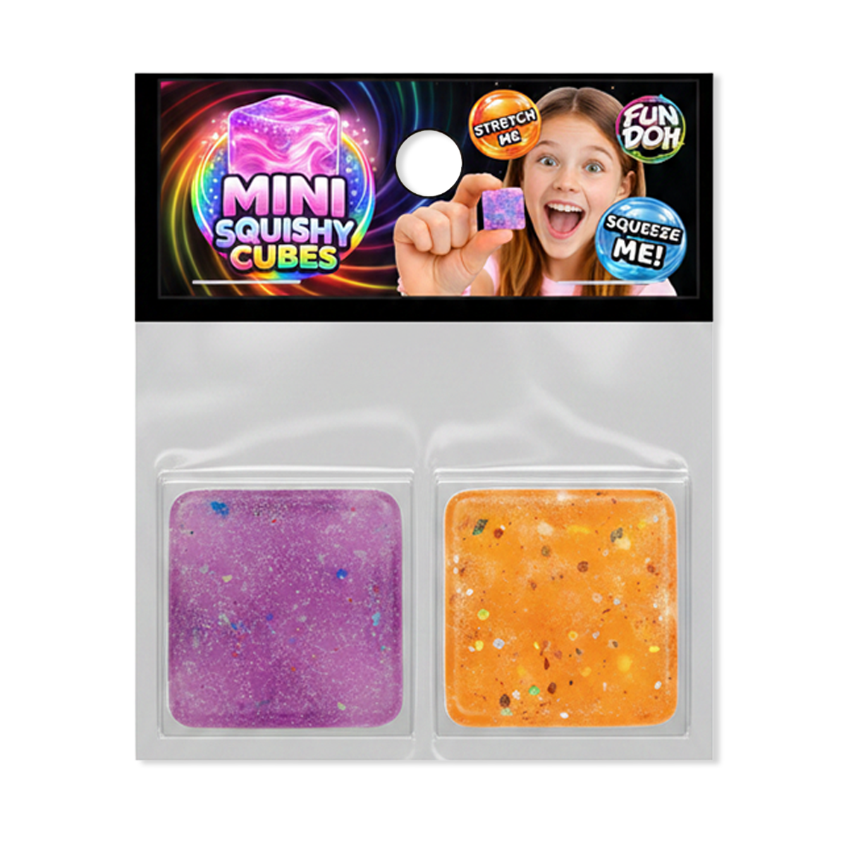 Fun Doh Mini Squishy Cube 2-Pack Set