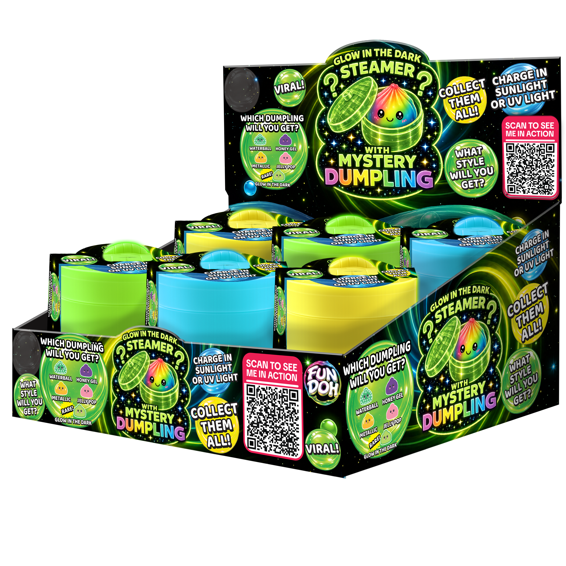 Fun Doh Glow-in-the-Dark Mystery Dumpling Steamer display