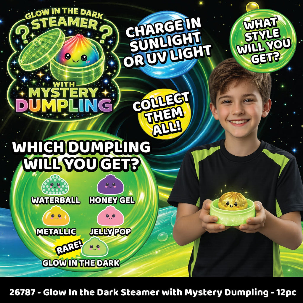 Fun Doh Glow-in-the-Dark Mystery Dumpling Steamer glowing