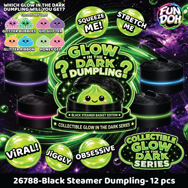 Fun Doh Glow-in-the-Dark Mystery Dumpling Black Steamer